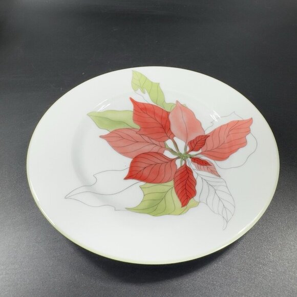 1982 Block China Bernarda Poinsettia Mary Lou Goertzen Porcelain Dish Plate Set2 - Picture 6 of 9